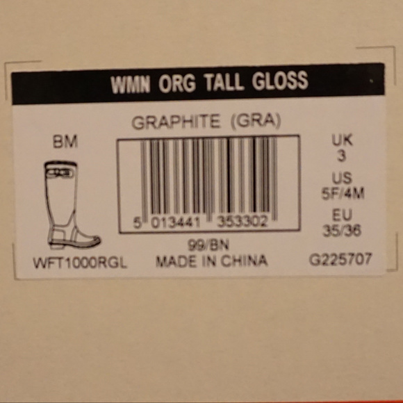 Hunter Original Tall Gloss Rain Boots (Graphite) - Picture 8 of 8